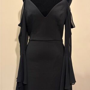 BCBGMAXAZRIA Black Cold-Shoulder Cocktail Dress – Size 
4